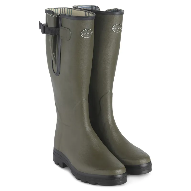 Le Chameau Mens Vierzon Jersey Lined Wellingtons Vert Chameau-1